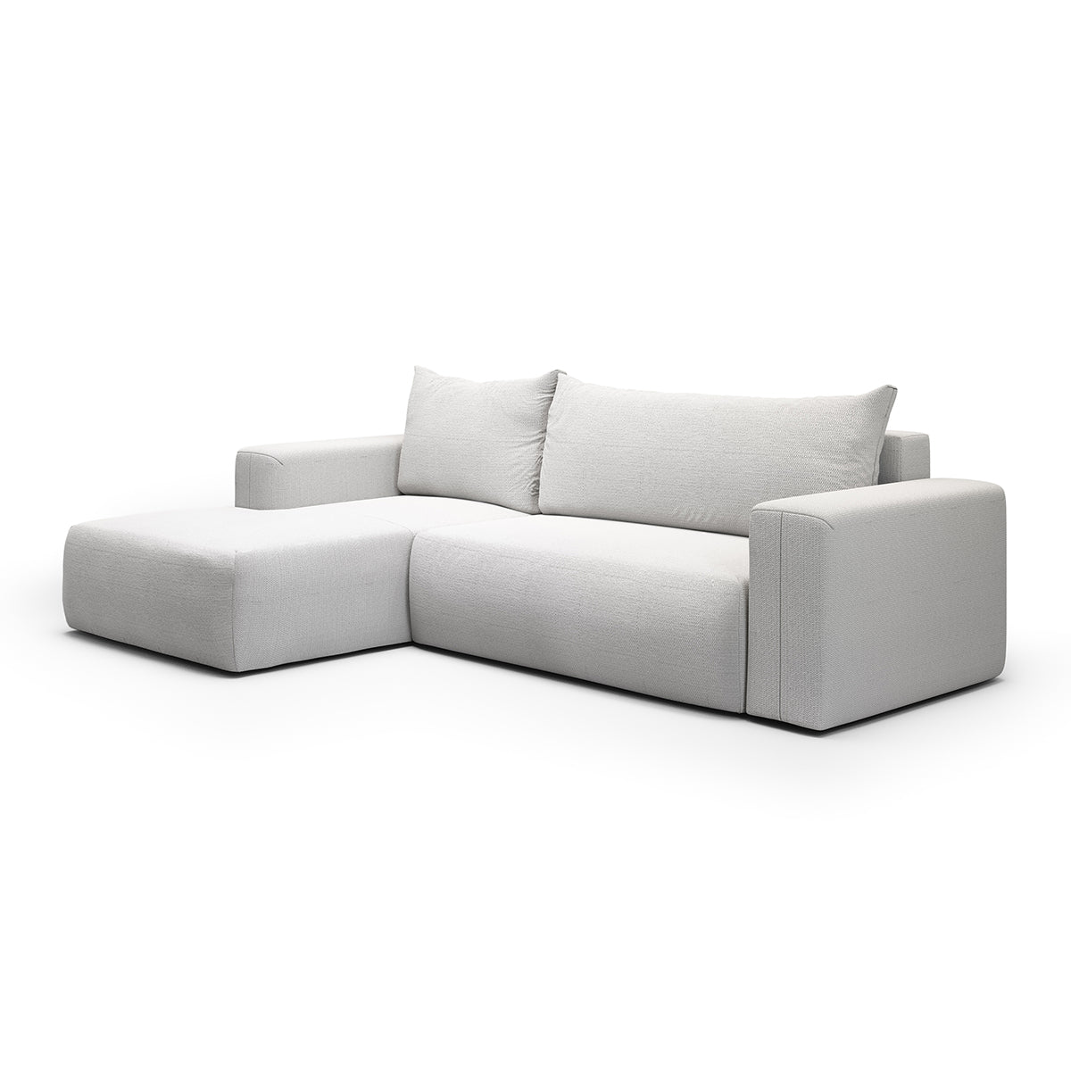 Canapé d'angle convertible gauche 3 places coffre Bliss Gris clair