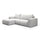 Canapé d'angle convertible gauche 3 places coffre Bliss Gris clair