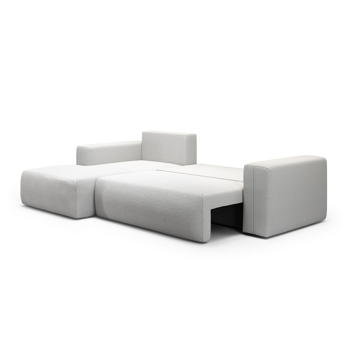 Canapé d'angle convertible gauche 3 places coffre Bliss Gris clair - vue 3