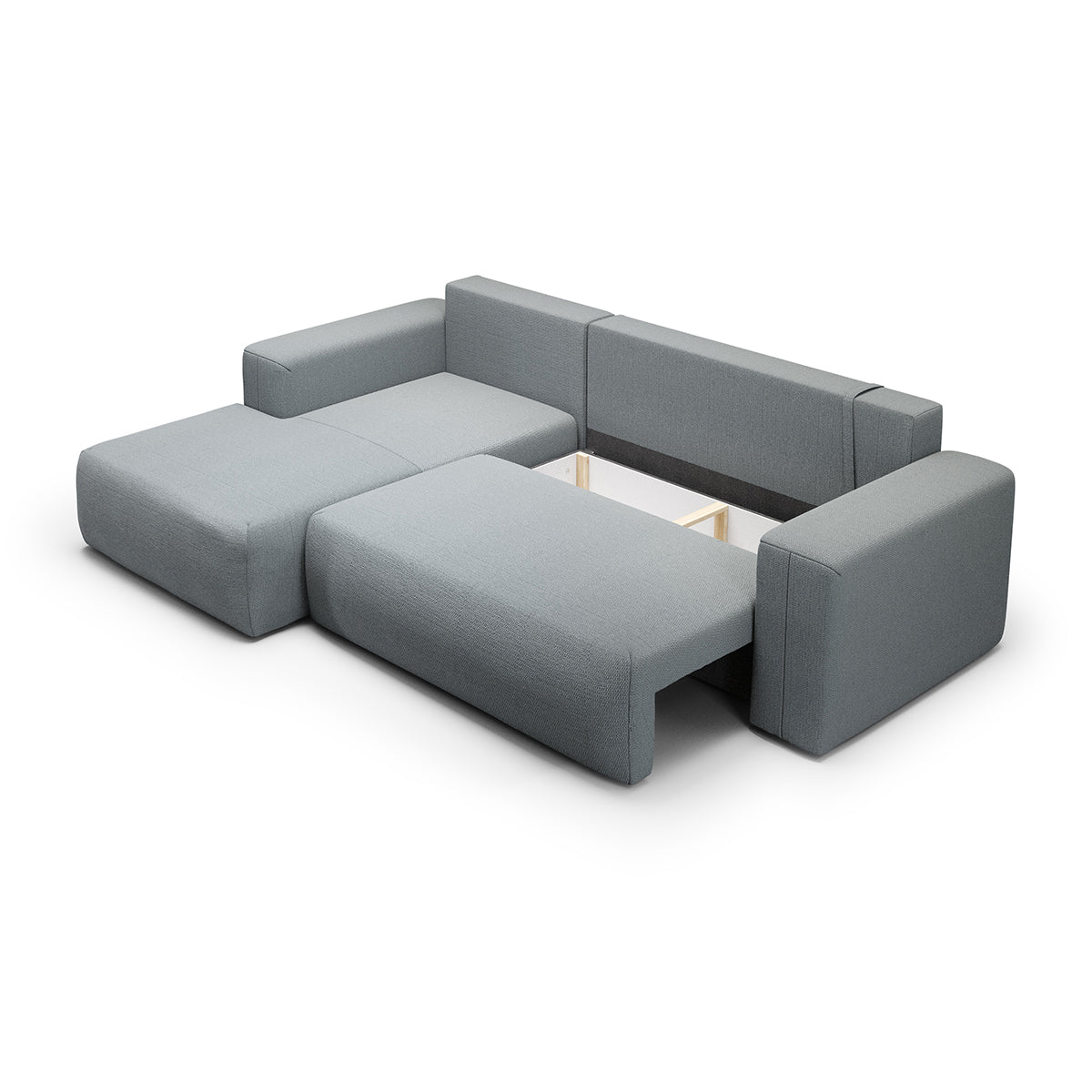 Canapé d'angle convertible gauche 3 places coffre Bliss Gris - vue 4