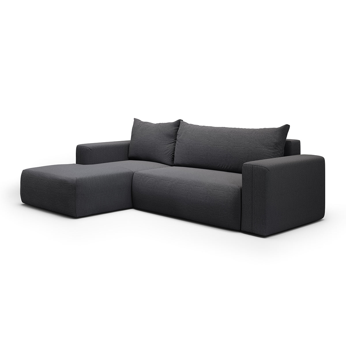 Canapé d'angle convertible gauche 3 places coffre Bliss Gris foncé