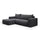 Canapé d'angle convertible gauche 3 places coffre Bliss Gris foncé