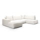 Canapé U 5 places convertible coffre Bliss Blanc Cassé