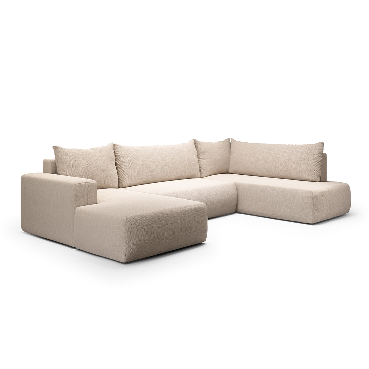 Canapé U 5 places convertible coffre Bliss Beige