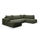 Canapé U 5 places convertible coffre Bliss Vert Sapin