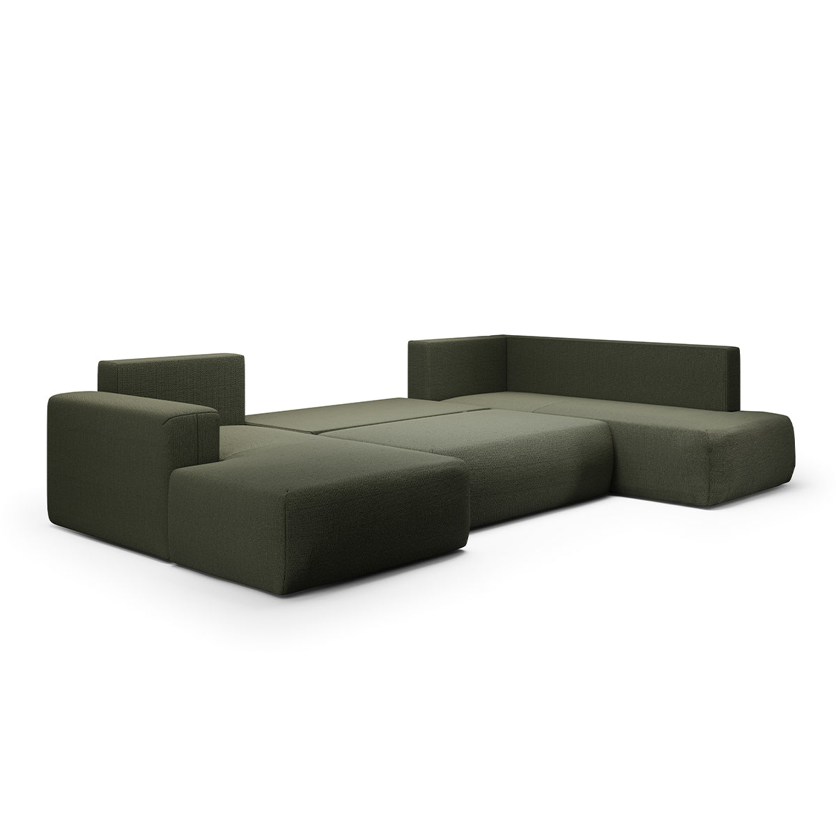 Canapé U 5 places convertible coffre Bliss Vert Sapin - vue 4