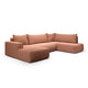 Canapé U 5 places convertible coffre Bliss Cuivre