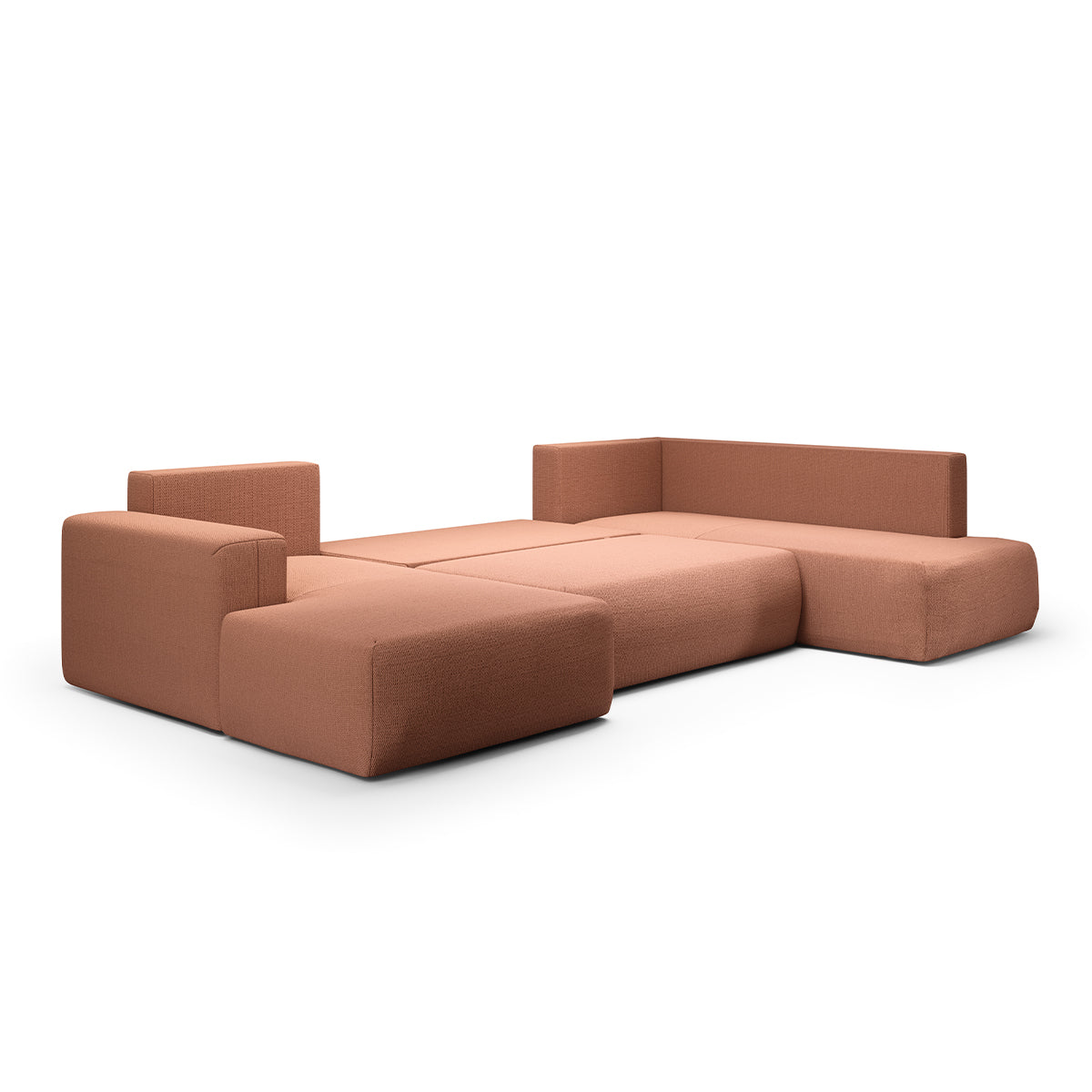 Canapé U 5 places convertible coffre Bliss Cuivre - vue 4