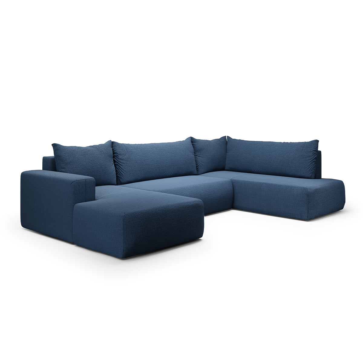 Canapé U 5 places convertible coffre Bliss Bleu