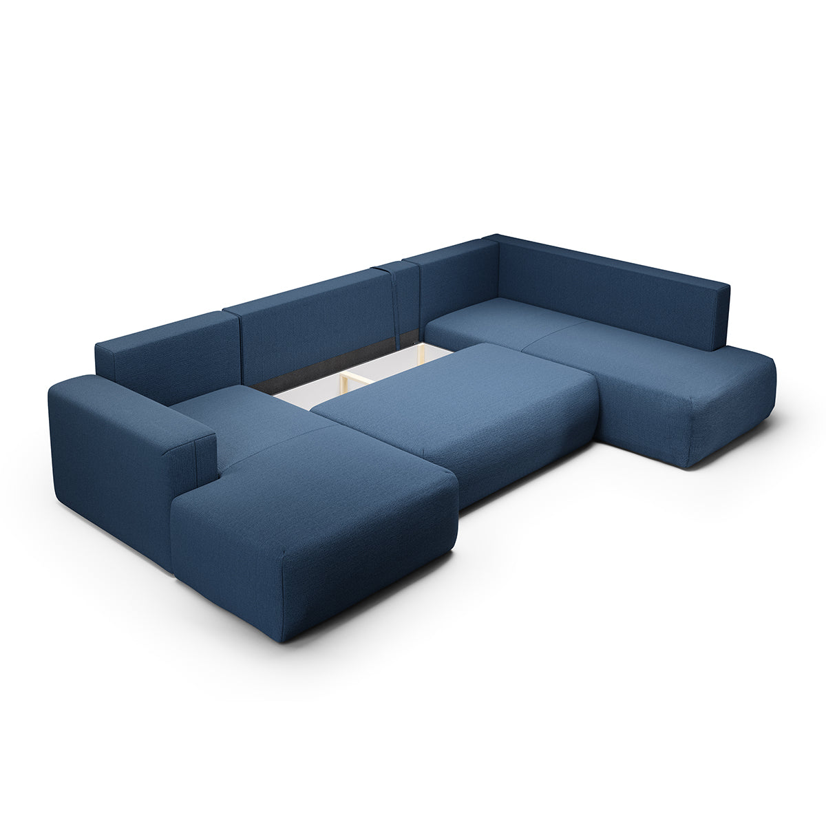 Canapé U 5 places convertible coffre Bliss Bleu - vue 3