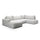 Canapé U 5 places convertible coffre Bliss Gris clair