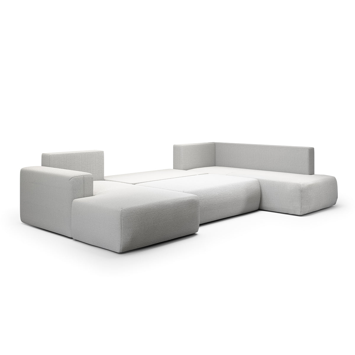 Canapé U 5 places convertible coffre Bliss Gris clair - vue 4