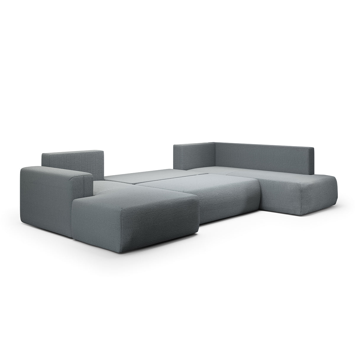 Canapé U 5 places convertible coffre Bliss Gris - vue 4