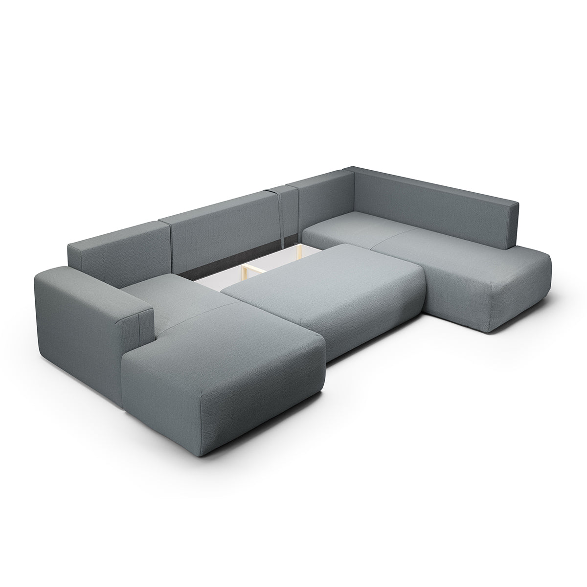 Canapé U 5 places convertible coffre Bliss Gris - vue 3