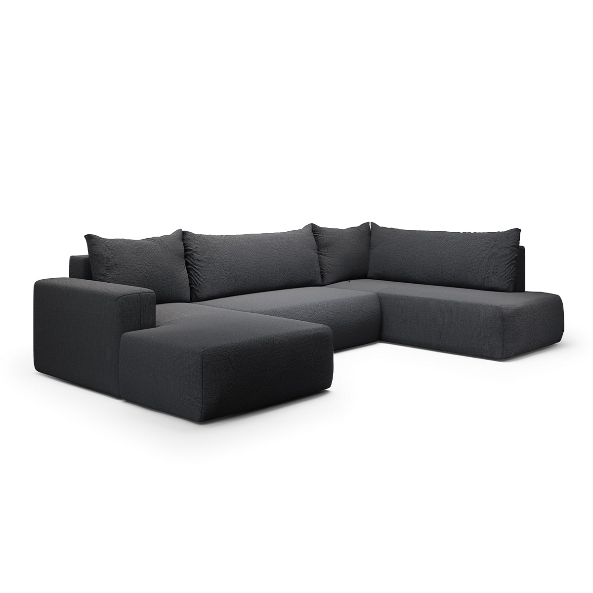 Canapé U 5 places convertible coffre Bliss Gris foncé