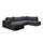 Canapé U 5 places convertible coffre Bliss Gris foncé