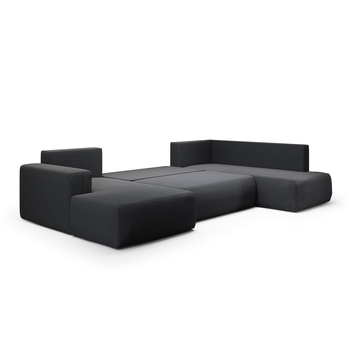 Canapé U 5 places convertible coffre Bliss Gris foncé - vue 4