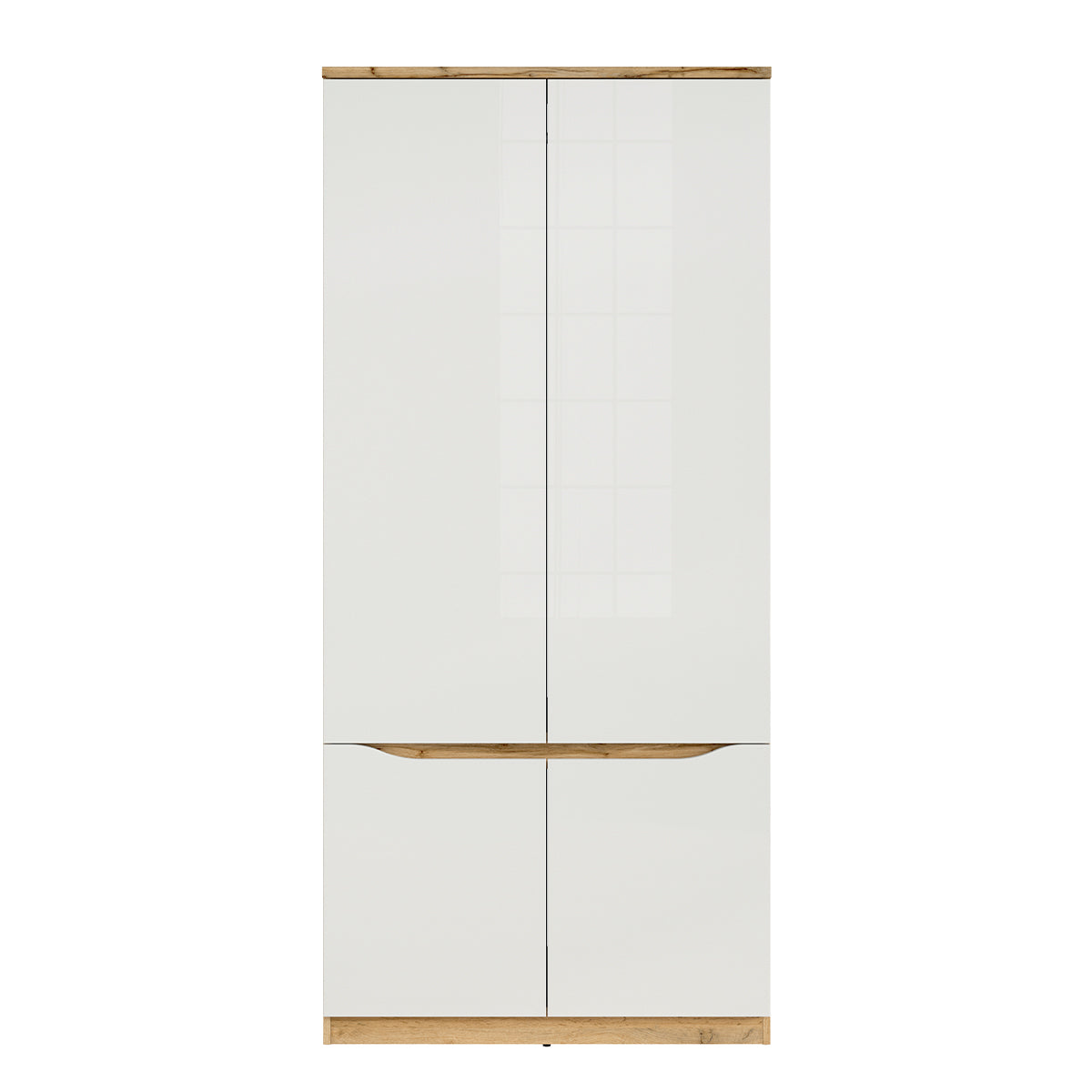 Armoire 2 portes June Blanc et Bois - vue 2