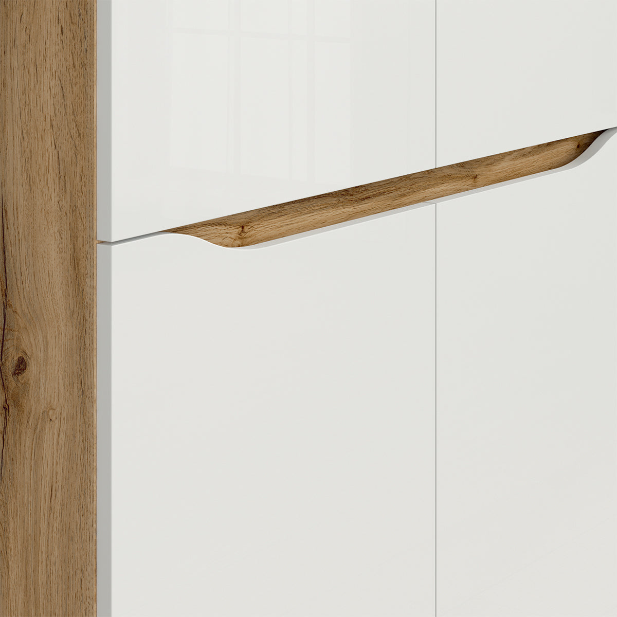 Armoire 2 portes June Blanc et Bois - vue 4