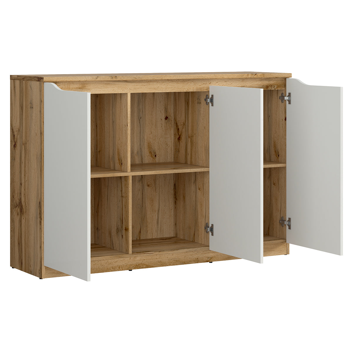 Buffet 3 portes June Blanc et Bois - vue 3