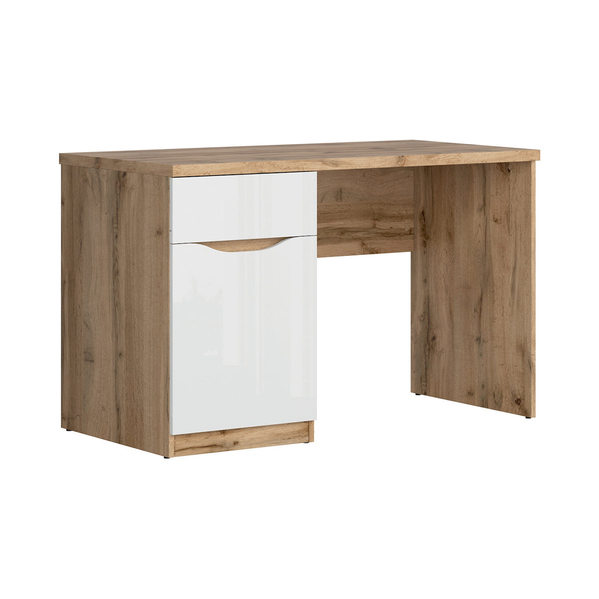 Bureau 1 tiroir 1 porte June Blanc et Bois - vue 2