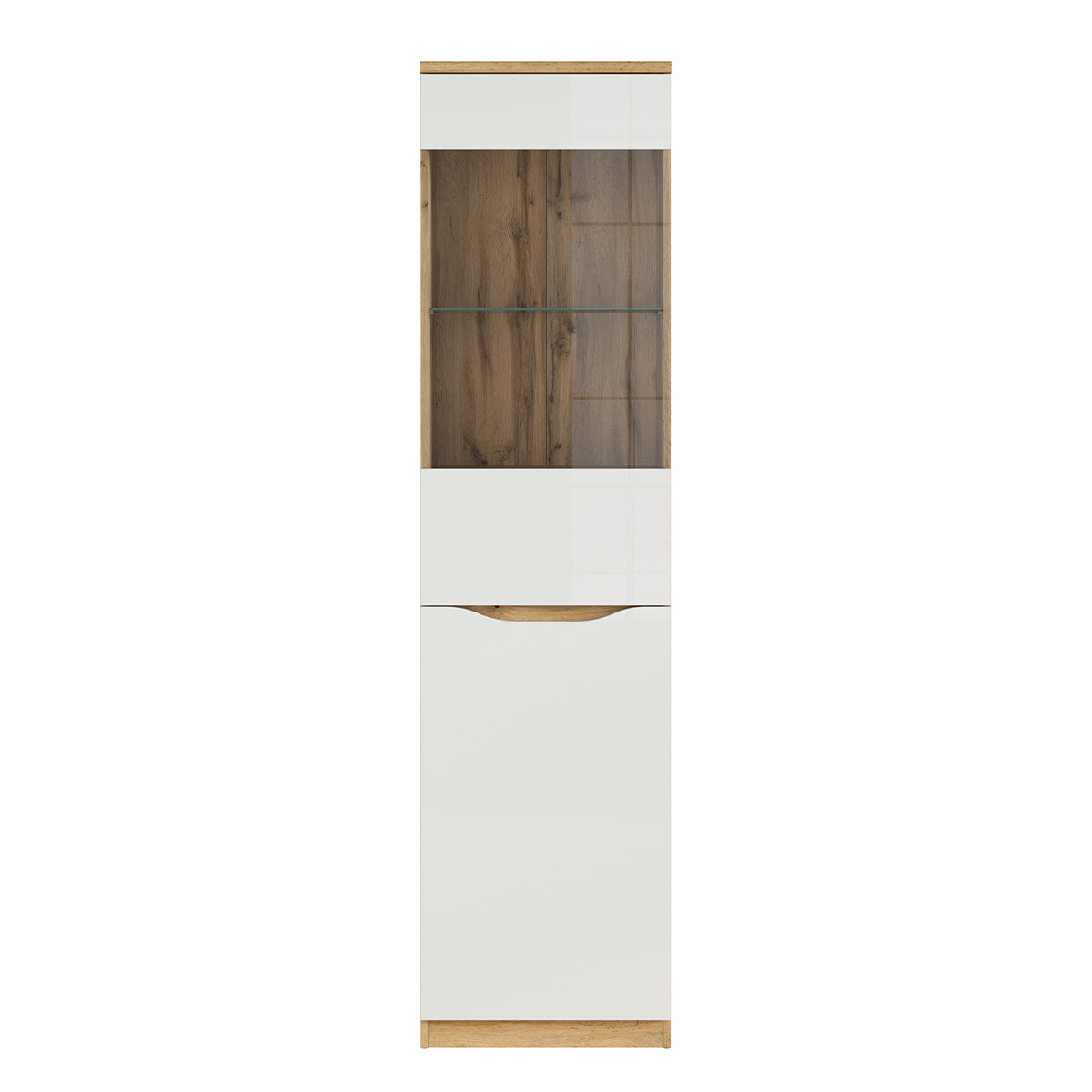 Vitrine 1 porte June Blanc et Bois - vue 2