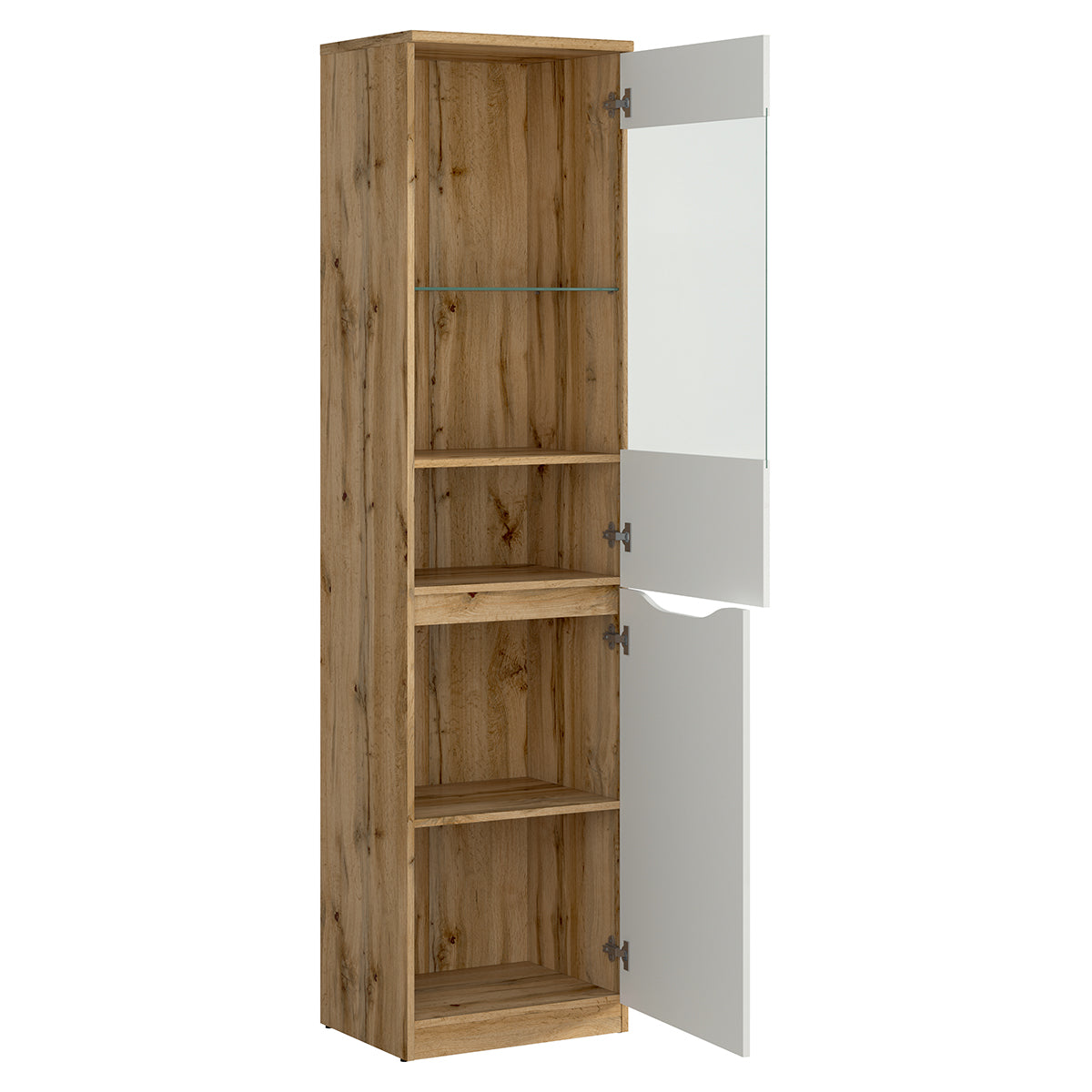 Vitrine 1 porte June Blanc et Bois - vue 3