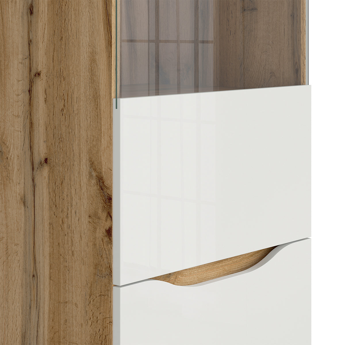 Vitrine 1 porte June Blanc et Bois - vue 4