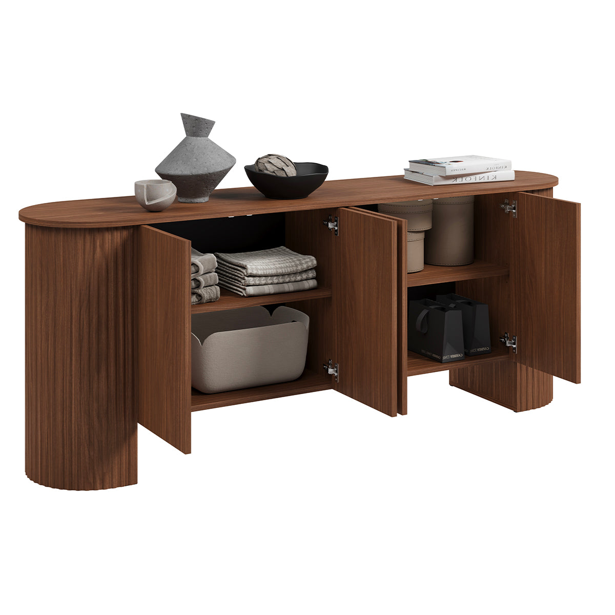 Buffet 4 portes Canopée Bois foncé - vue 5