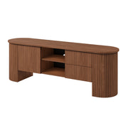 Meuble TV 1 porte 2 tiroirs 180 cm Canopée Bois foncé