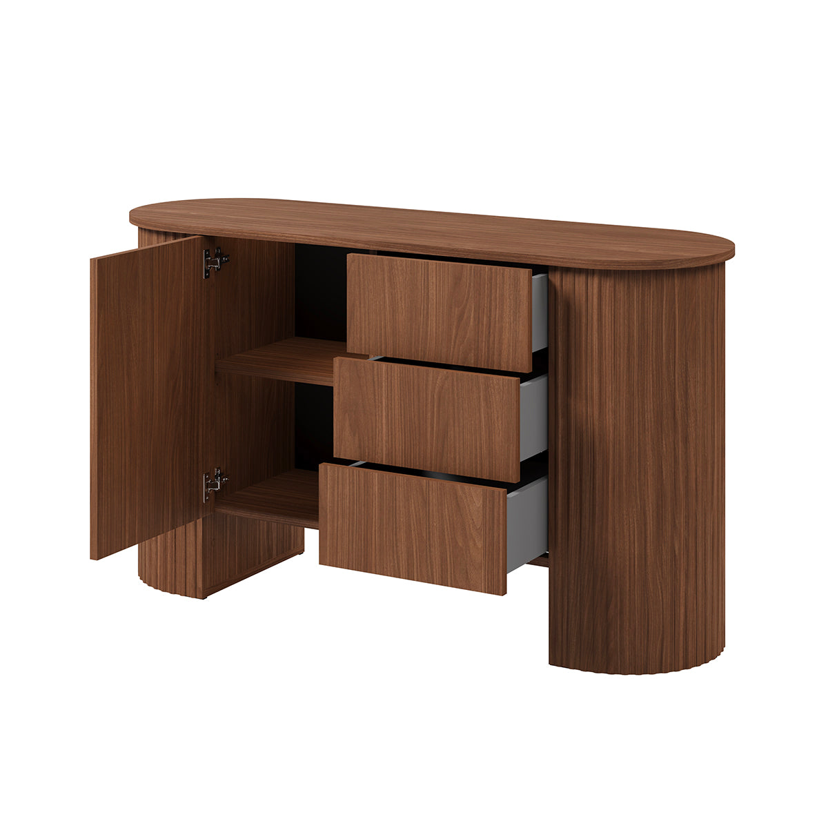 Buffet 1 porte 3 tiroirs Canopée Bois foncé - vue 4