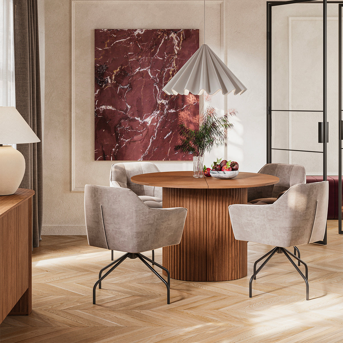 Table à manger extensible 4 à 8 places Canopée Bois foncé - vue 8