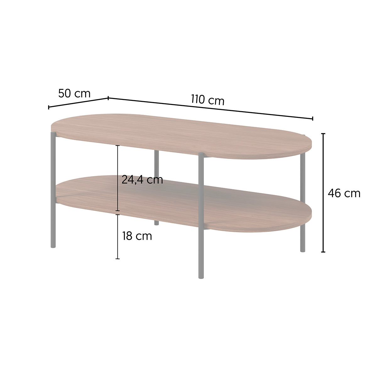 Table basse Canopée Bois foncé - vue 6