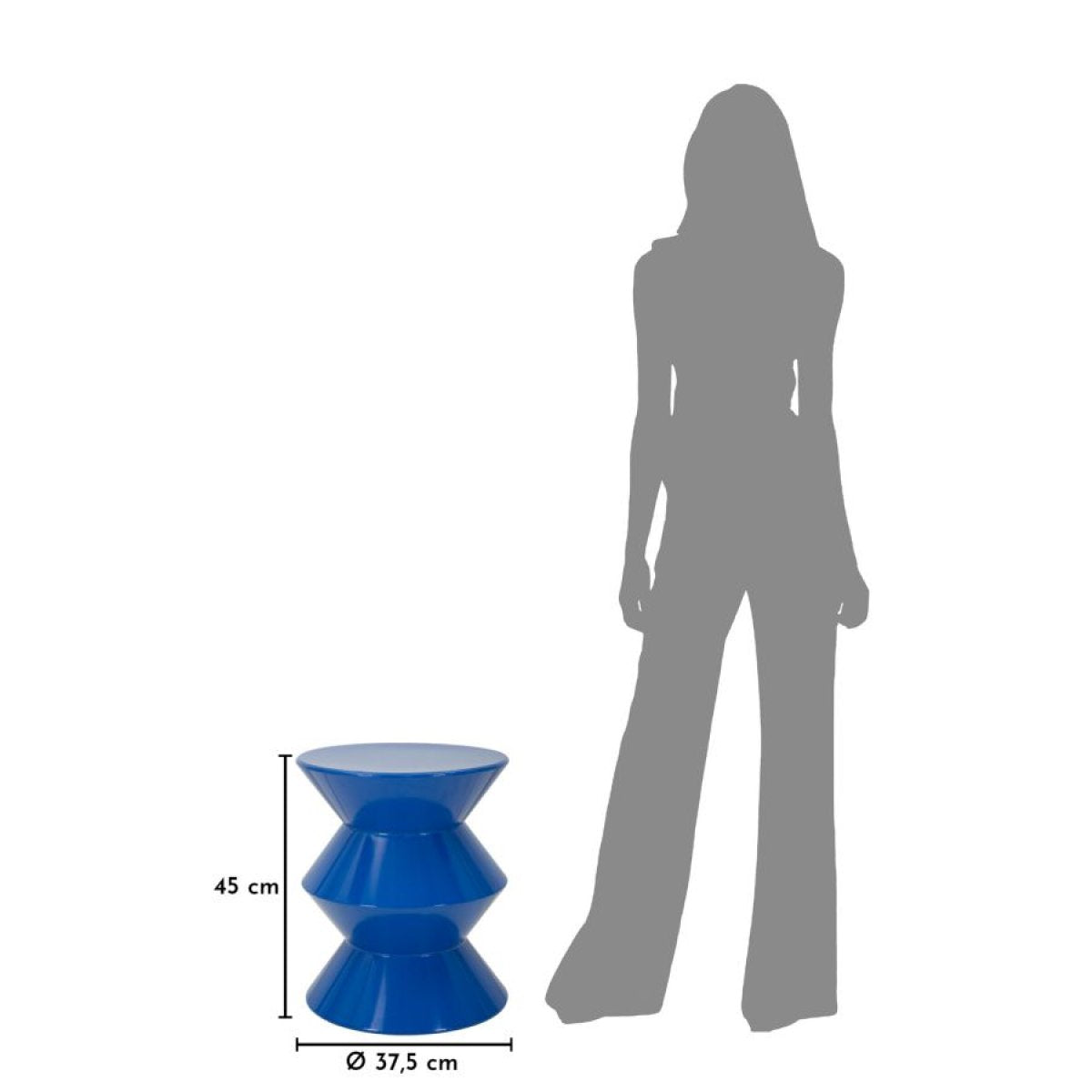 Bout de canapé 45 cm en métal Peps Bleu - vue 6