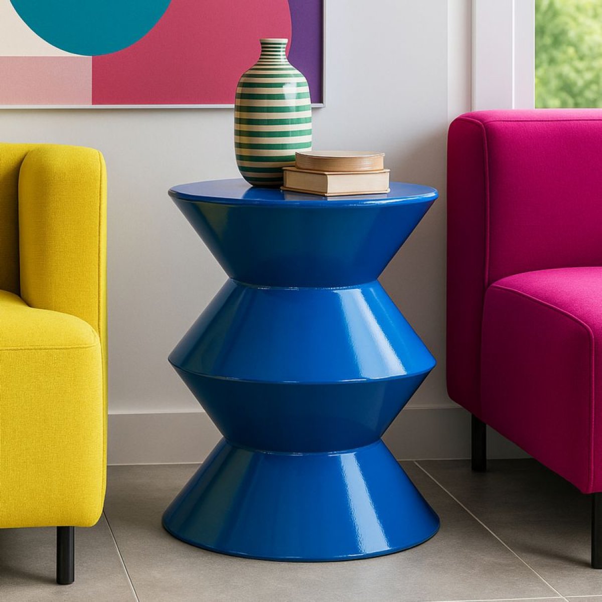 Bout de canapé 45 cm en métal Peps Bleu