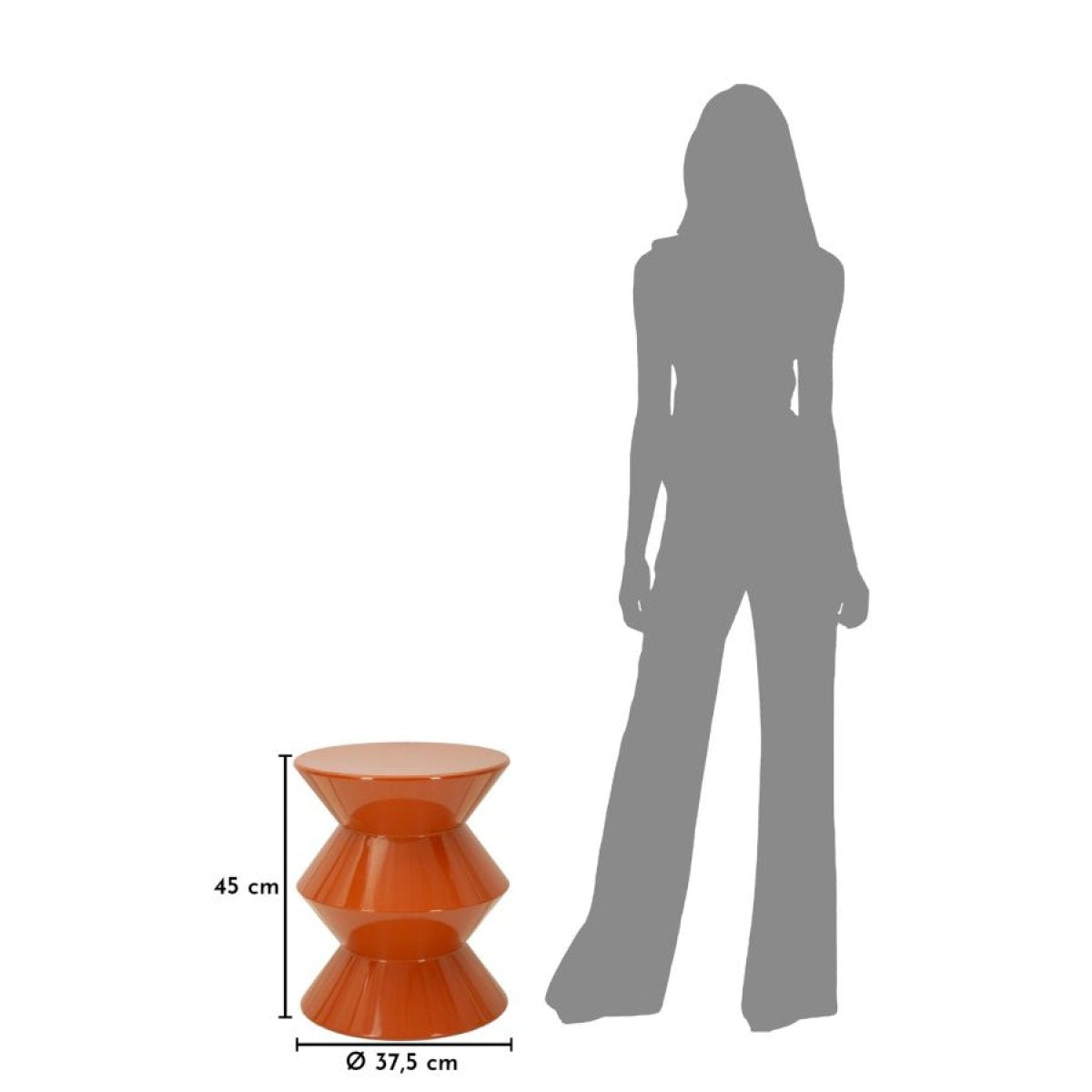 Bout de canapé 45 cm en métal Peps Orange - vue 6
