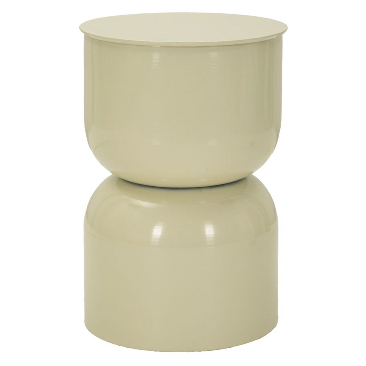 Bout de canapé 46 cm en métal Karia Crème - vue 2