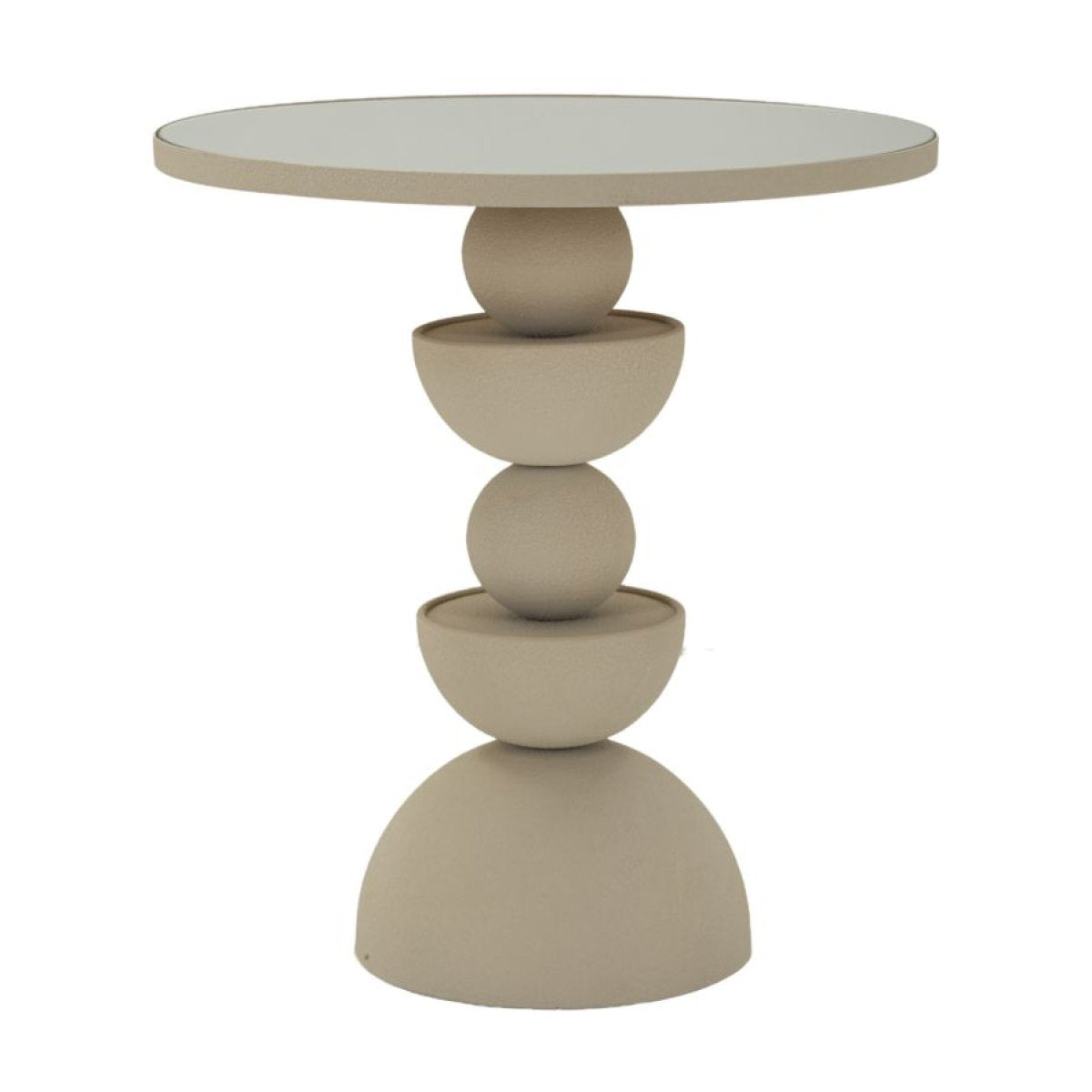 Bout de canapé 49,5 cm plateau en miroir Duna Crème - vue 2
