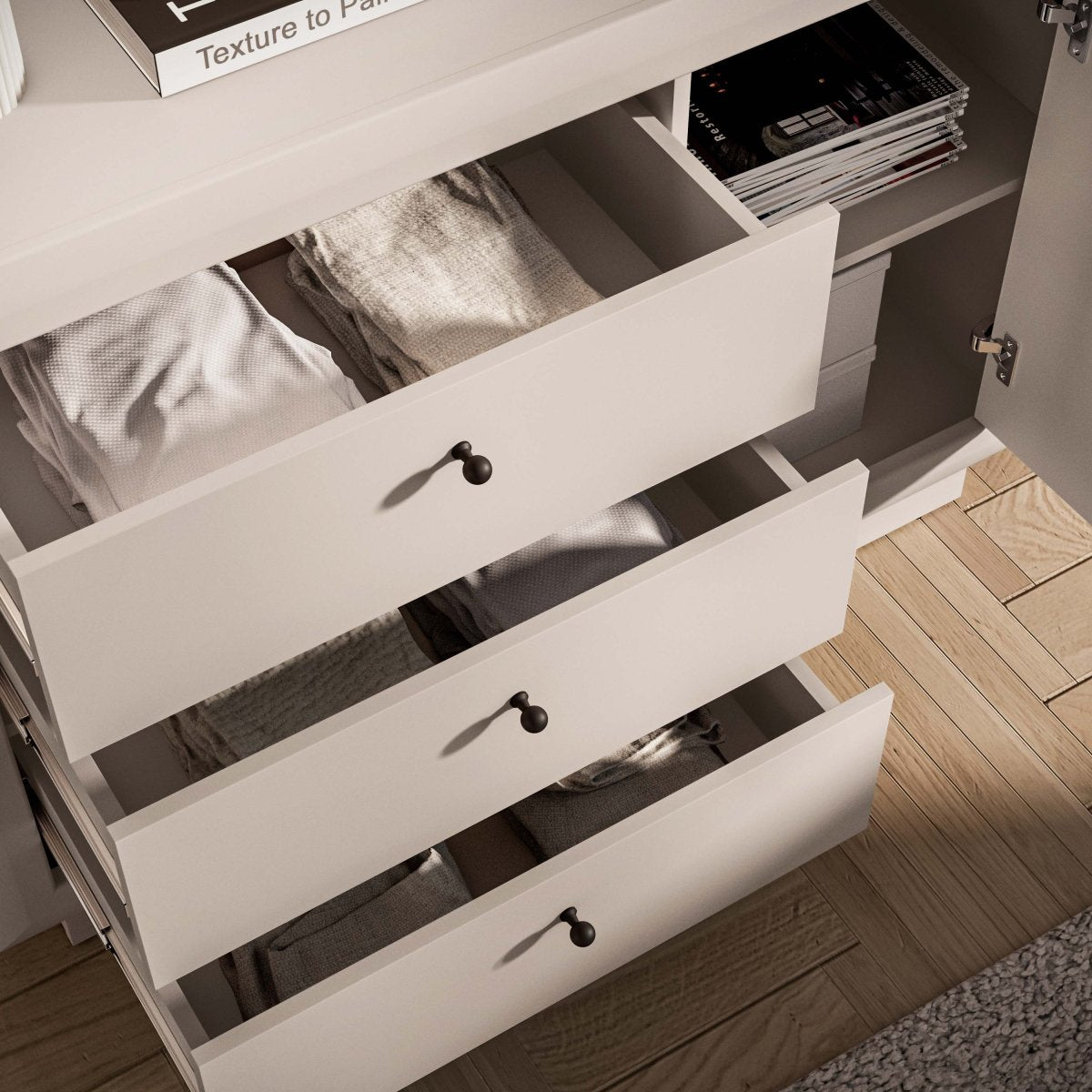 Buffet 1 porte 3 tiroirs Assia Cachemire - vue 7