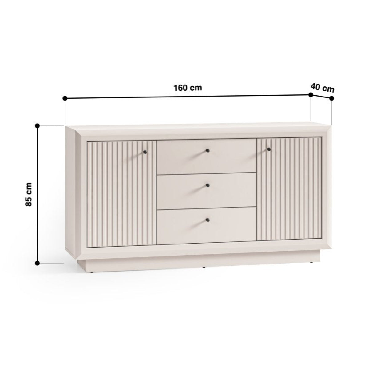 Buffet 2 portes 3 tiroirs Assia Cachemire - vue 9