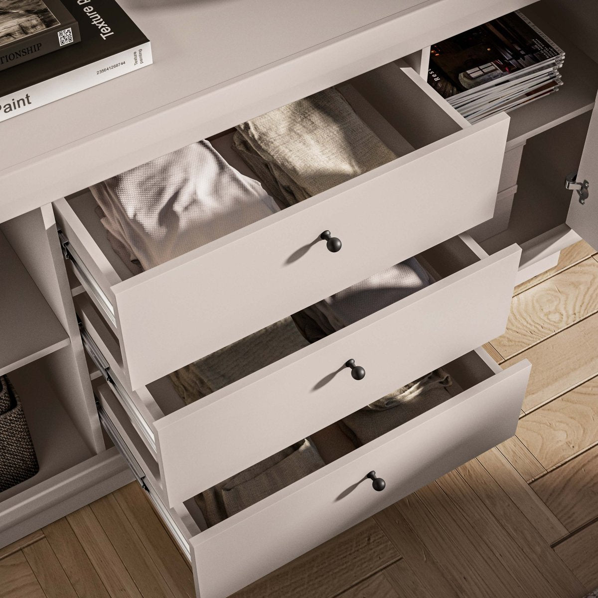 Buffet 2 portes 3 tiroirs Assia Cachemire - vue 6
