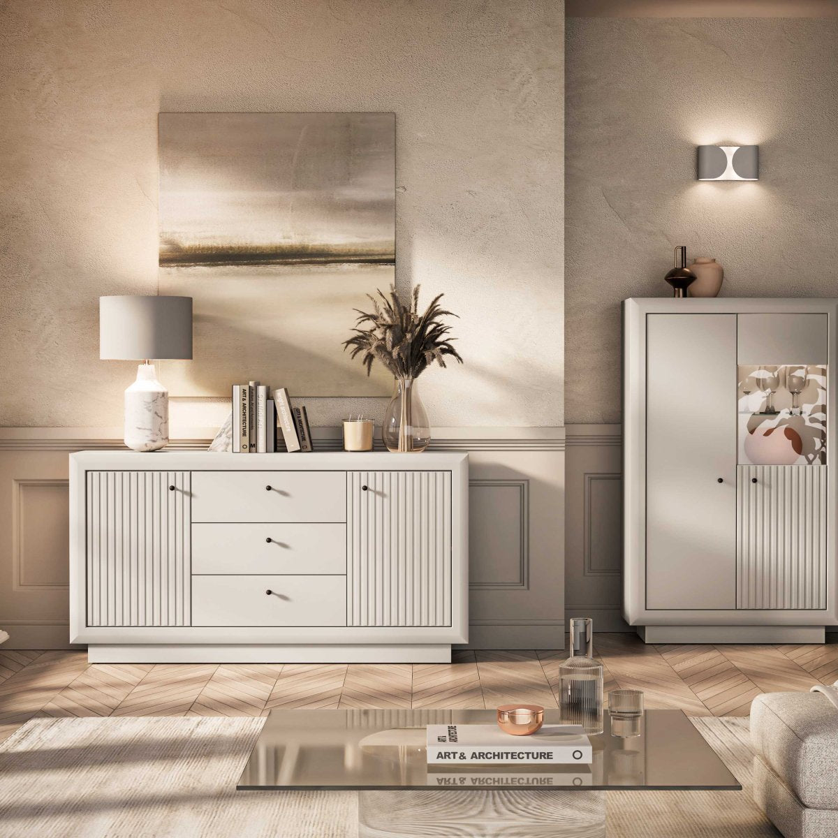 Buffet 2 portes 3 tiroirs Assia Cachemire - vue 5