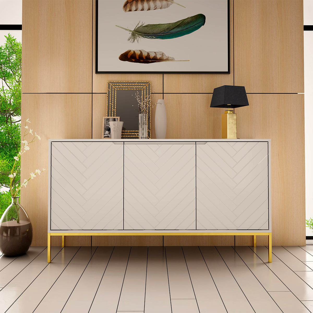 Buffet 3 portes Daria Blanc - vue 4