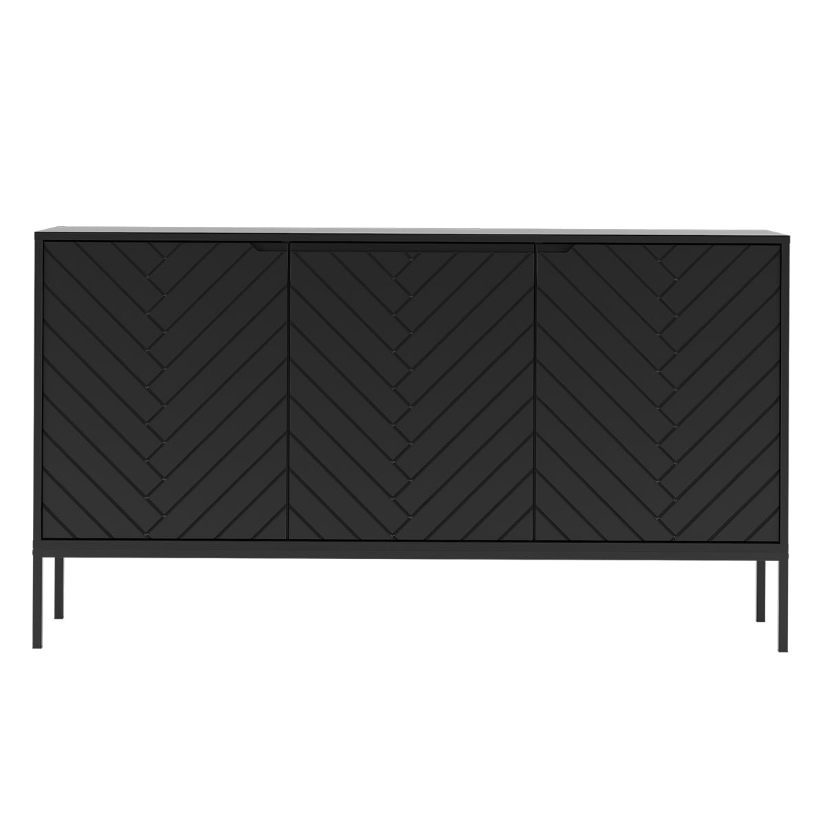 Buffet 3 portes Daria Noir - vue 2