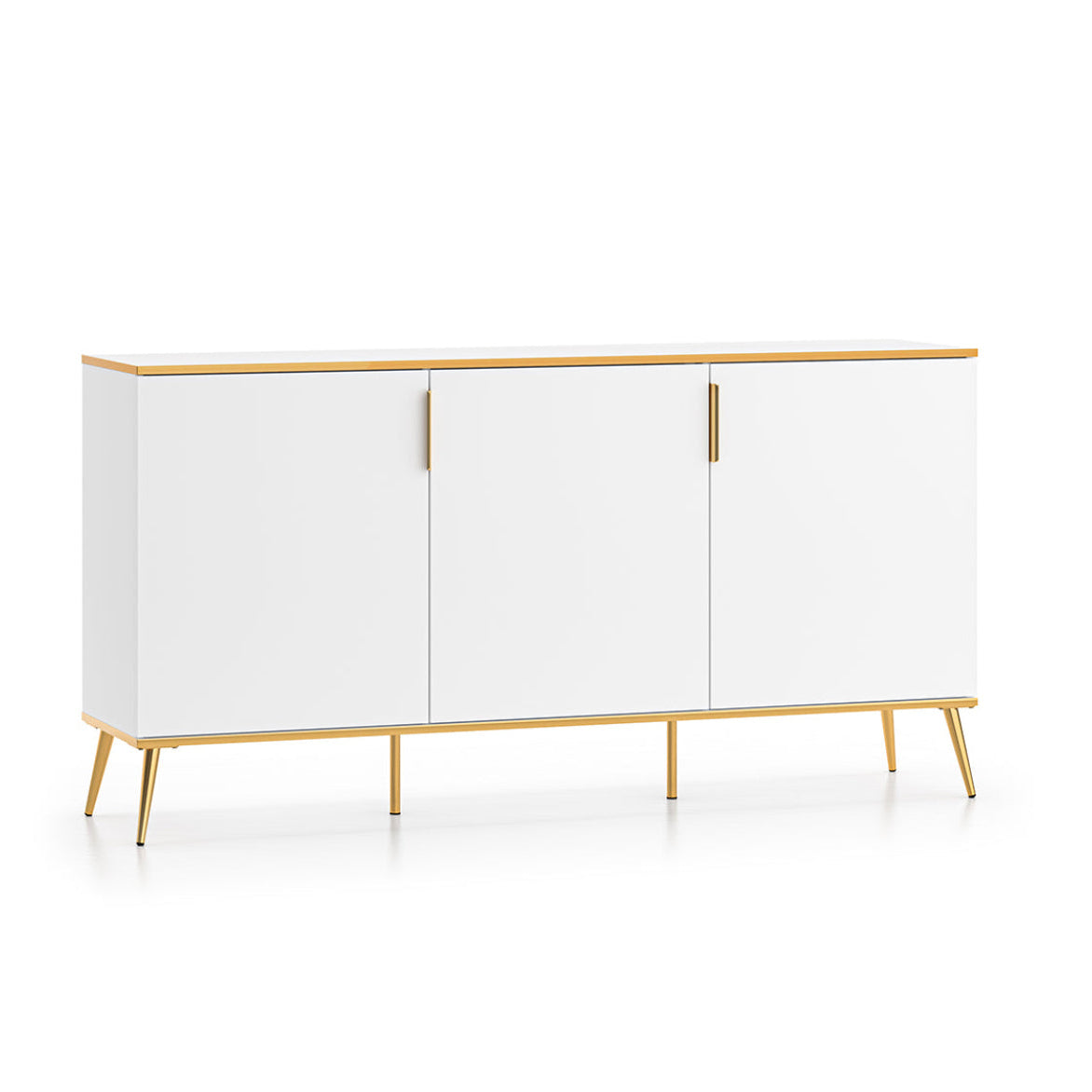 Buffet 3 portes Zora Blanc et Doré
