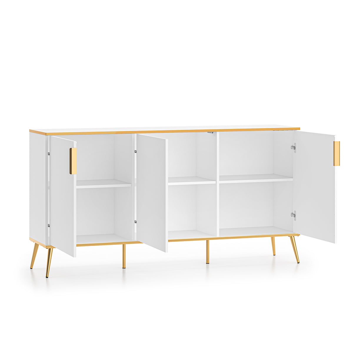 Buffet 3 portes Zora Blanc et Doré - vue 2