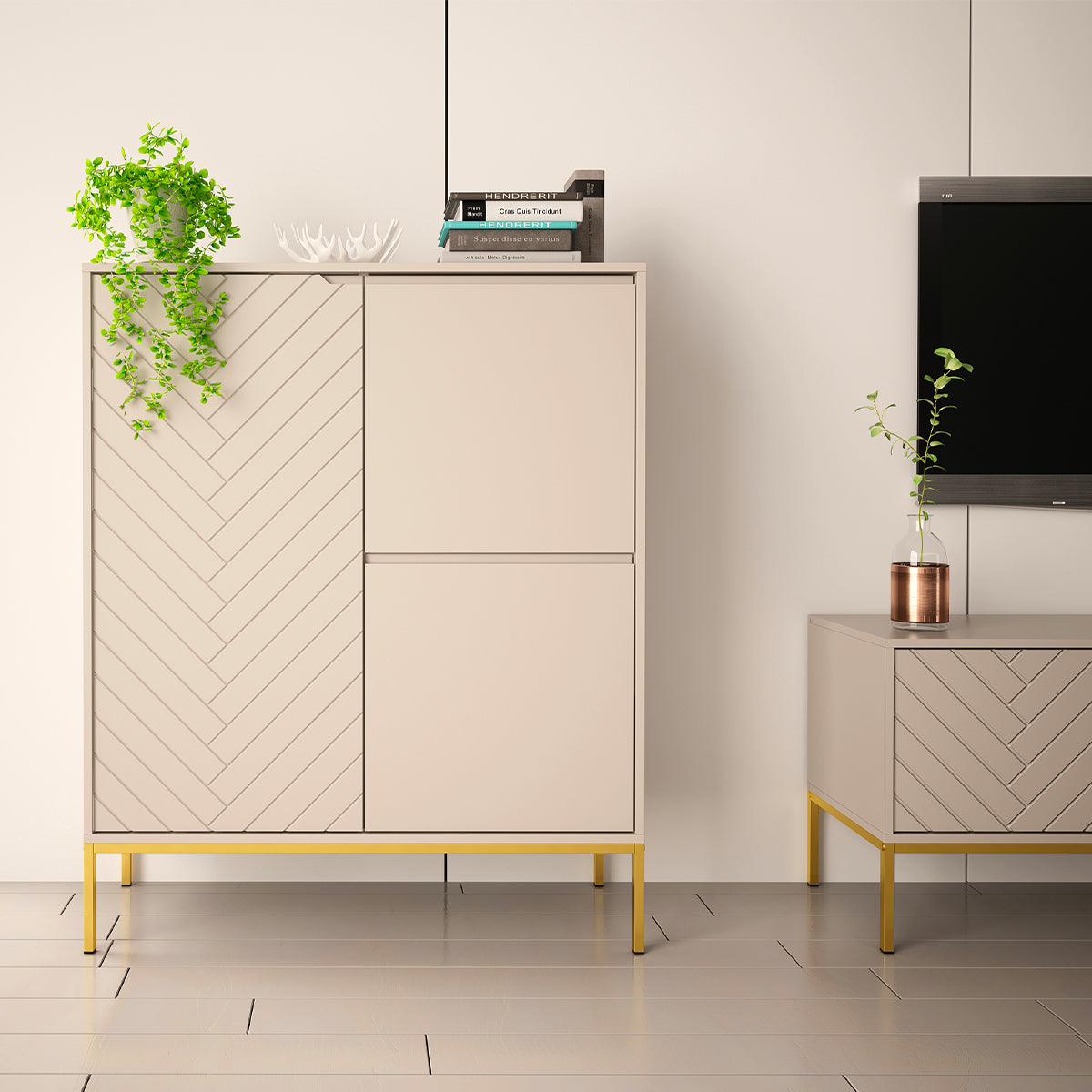 Buffet haut 3 portes Daria Cachemire - vue 4