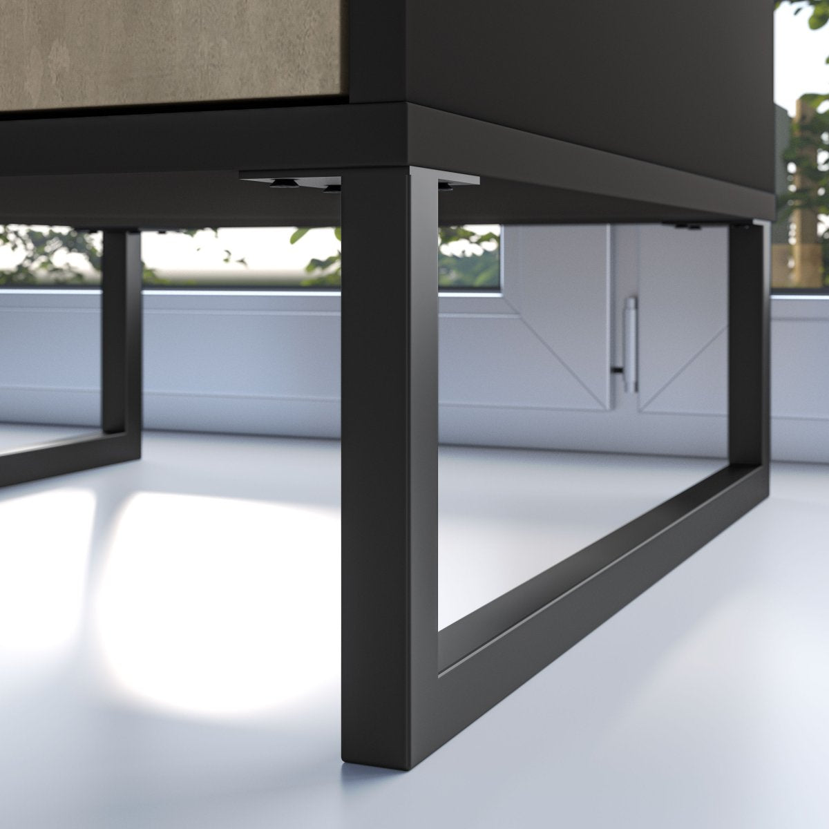 Bureau 1 porte 1 tiroir Zoran Noir et Bois - vue 7