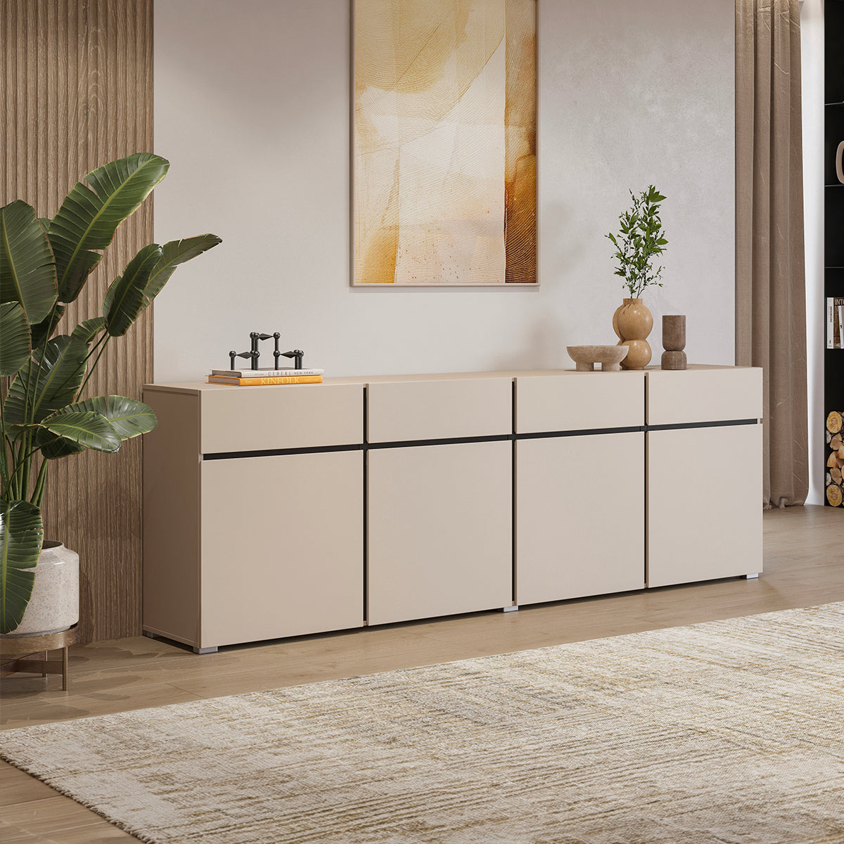 Buffet 4 portes 4 tiroirs Lilia Cachemire - vue 2