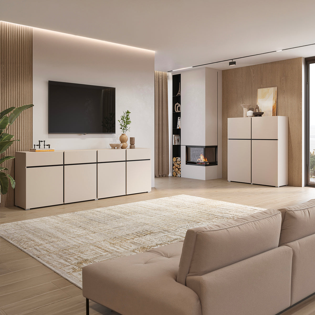 Buffet 4 portes 4 tiroirs Lilia Cachemire - vue 3
